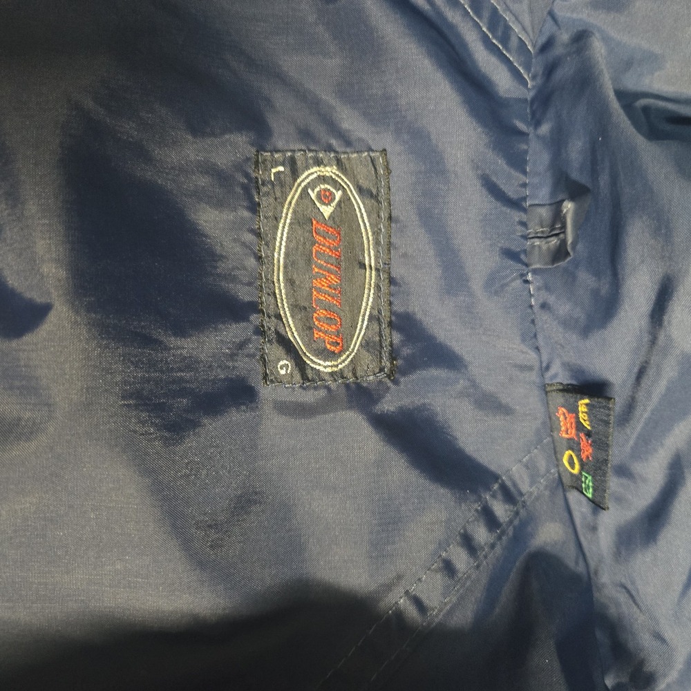 Vintage Dunlop Windbreaker Jacket Men's Size L‎ Navy Blue Short Sleeve Zip Up... - Picture 4 of 16